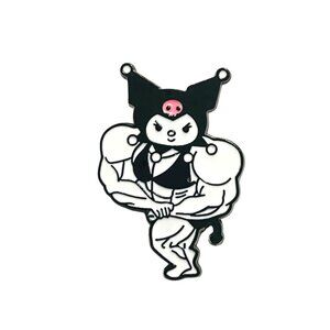 Hello Kitty Fan Made Buff Kuromi Sanrio Funny Enamel Pin Lapel Pin